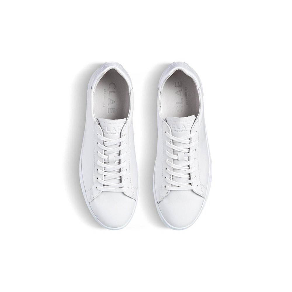 CLAE BRADLEY ESSENTIALS Shoes Mens USA607-D19 In Triple White Leather